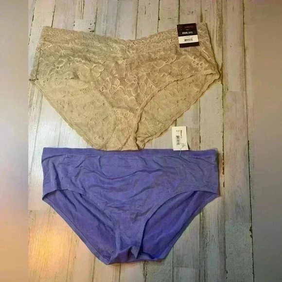 No Boundaries Other - No Boundaries 1 Beige Nylon Lace & Purple Hipsters Size XXXL(21) . (Lot Of 2)